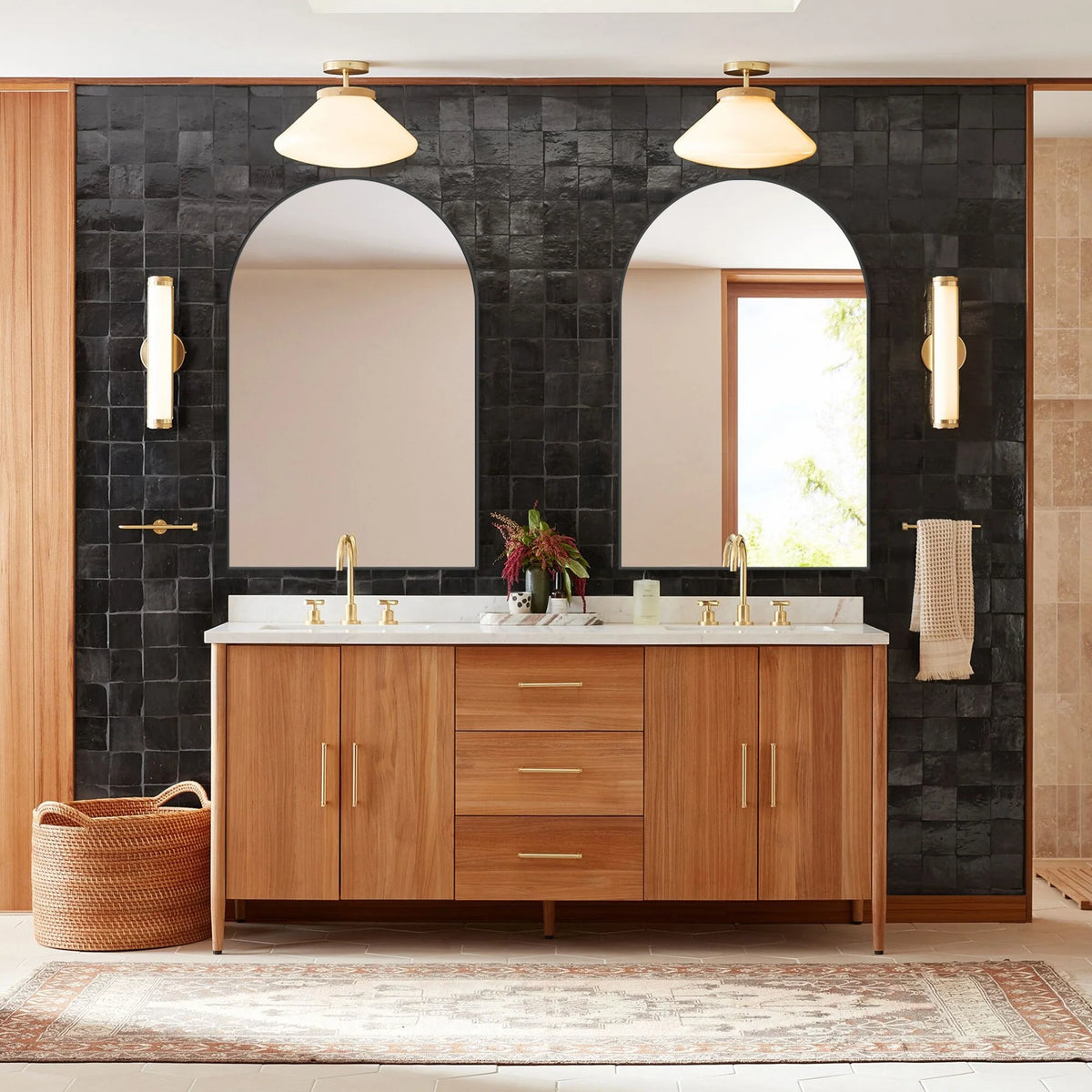 2 Pack 36x24 Inch Arched Bathroom Vanity Mirrors, Wall Mounted Decorative Mirrors for Bathroom and Bedroom
