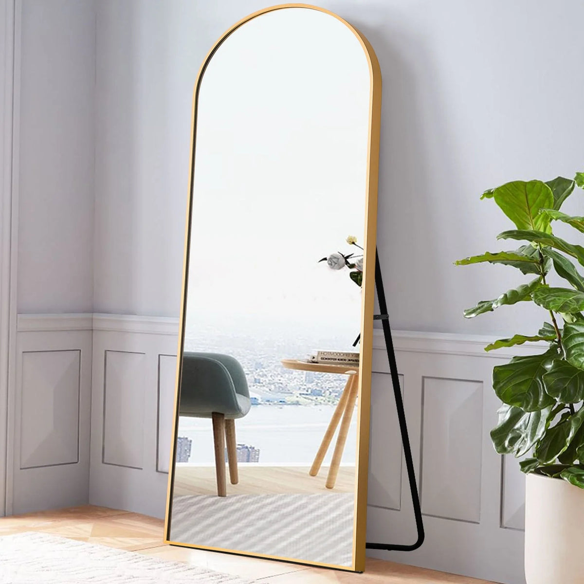 Arched Full Length Floor Mirror, Large Full Body Standing and Wall Mounted Mirror for Bedroom, Living Room and Home Decor