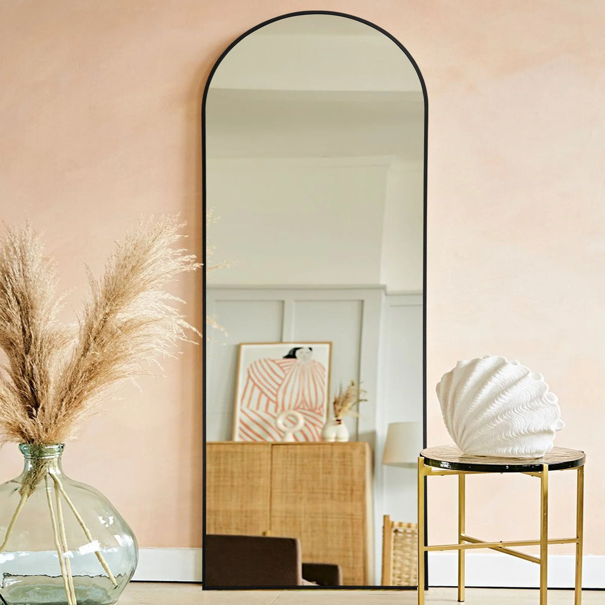Arched Full Length Floor Mirror, Large Full Body Standing and Wall Mounted Mirror for Bedroom, Living Room and Home Decor
