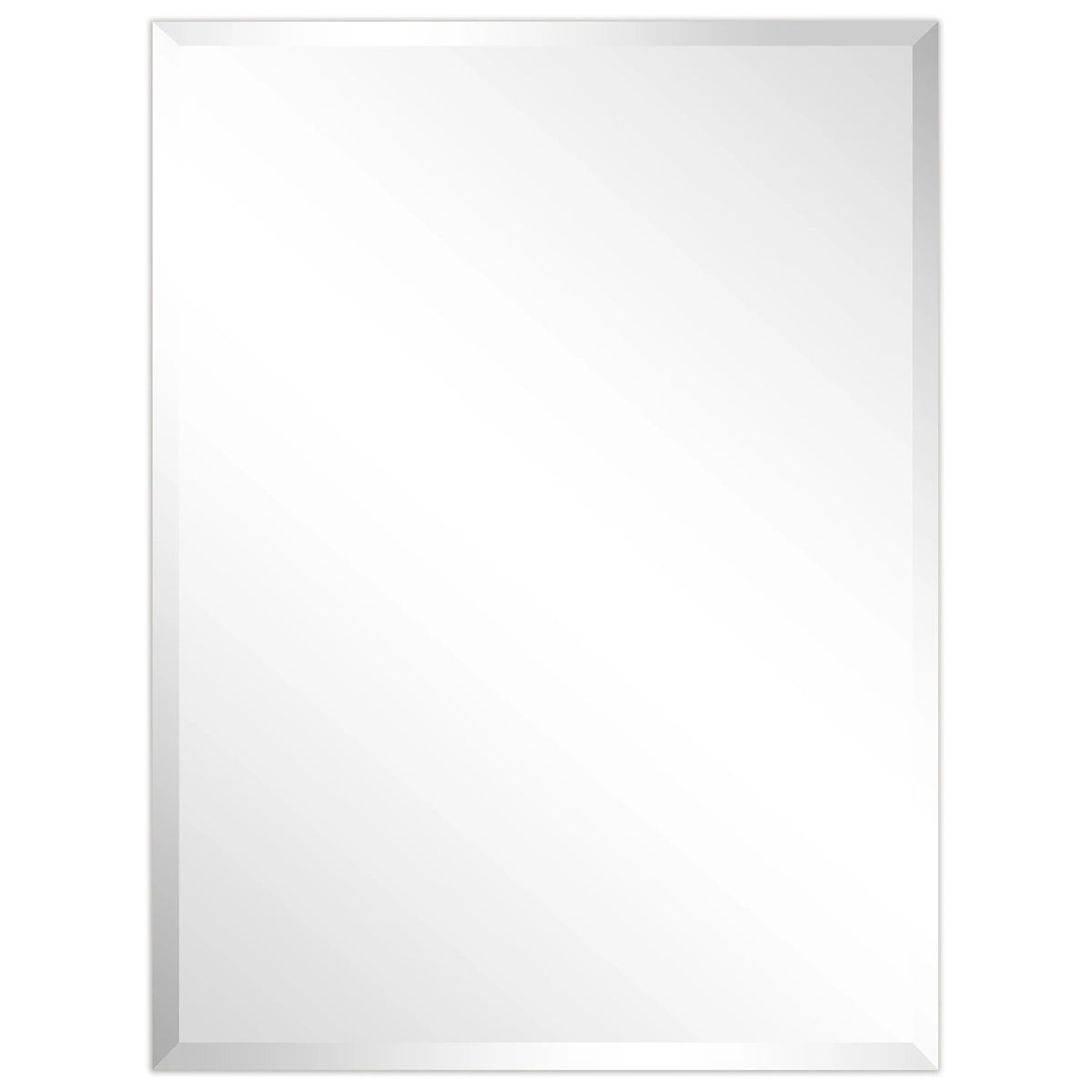 Frameless Beveled Prism Wall Mirror, Clear Square or Rectangular Decorative Mirror for Bathroom, Bedroom and Home Decor