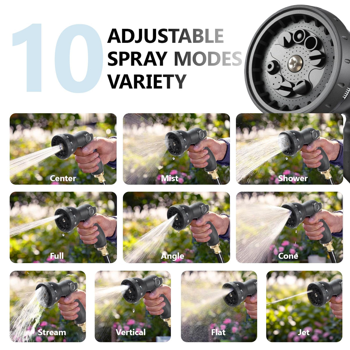 100 ft Wall Mounted Garden Hose Reel, 1/2 Inch Hose with 180掳 Swivel