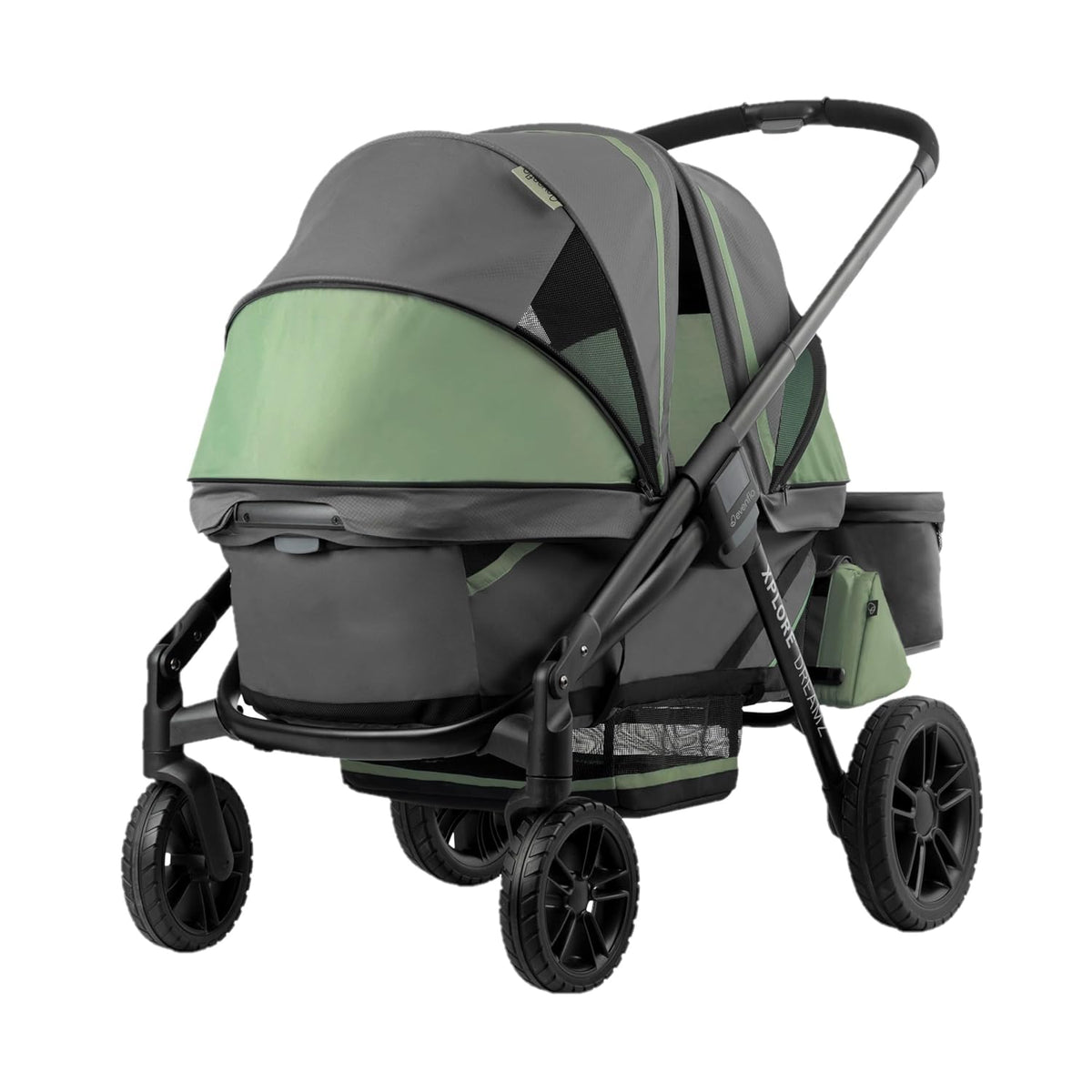 2-in-1 All-Terrain Baby Stroller Wagon with Canopy and Storage - Gray