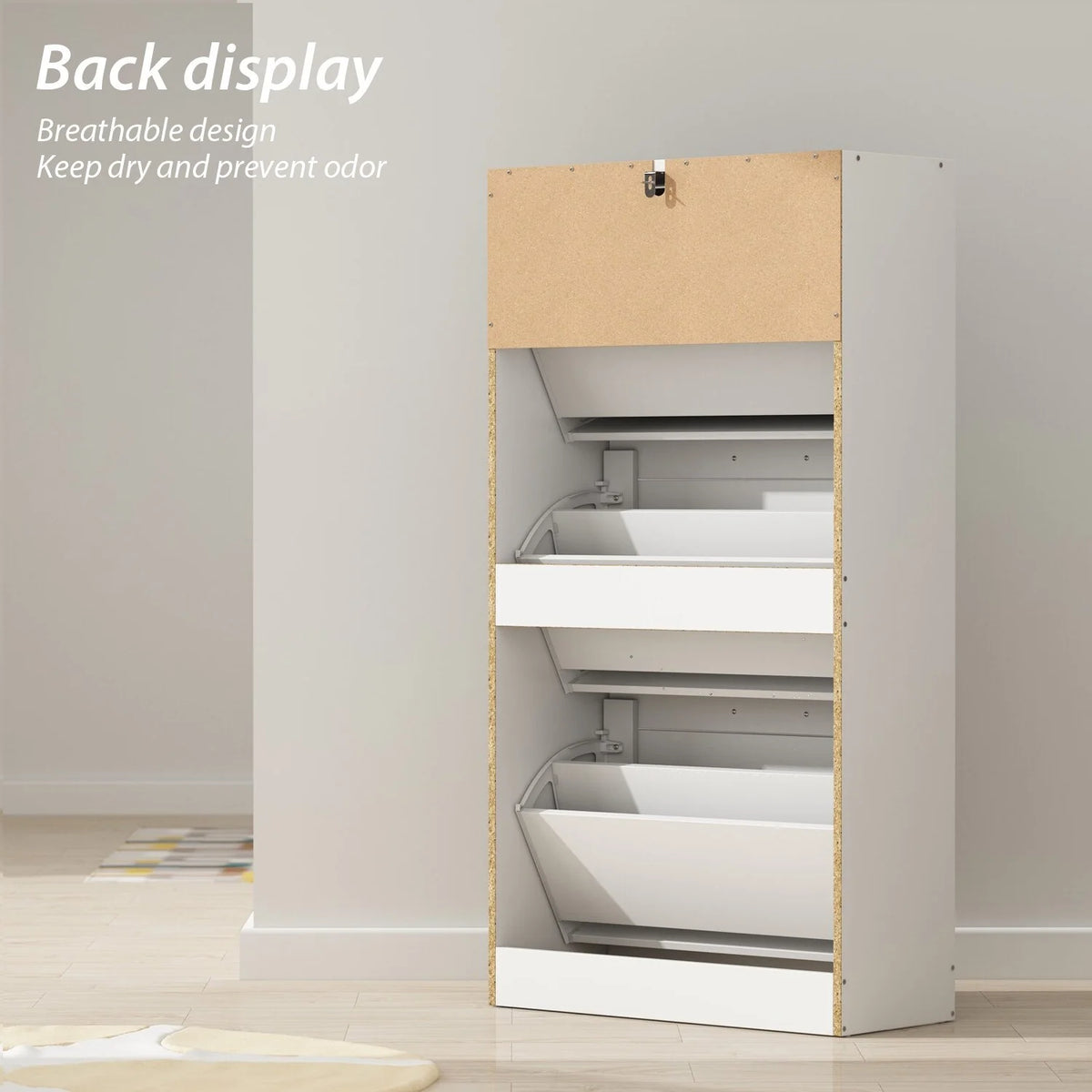 Modern Shoe Storage Cabinet for Entryway and Hallway, Space-Saving Shoe Organizer