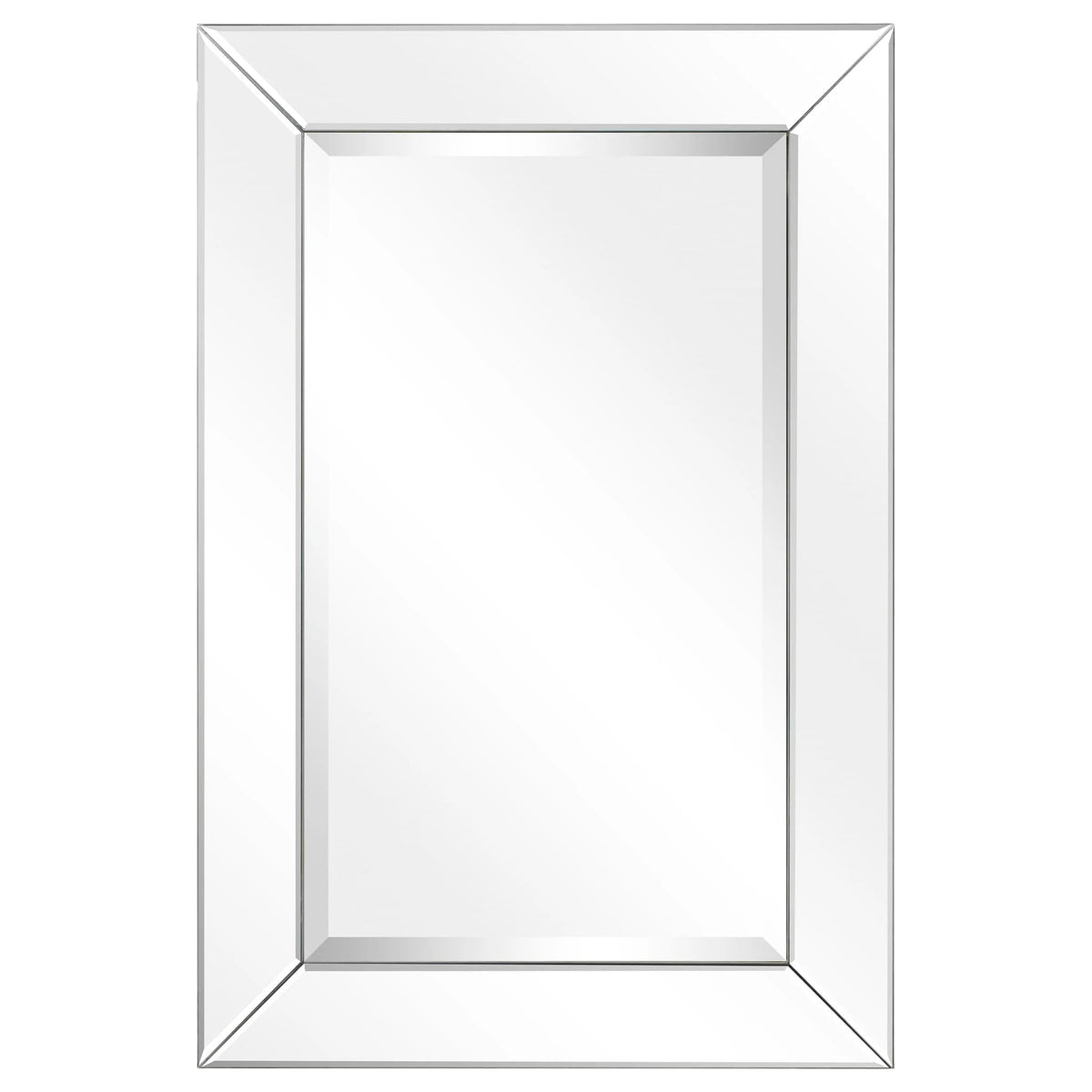 Beveled Rectangular Clear HD Wall Mirror, Bathroom Vanity and Bedroom Mirror, 3 Sizes