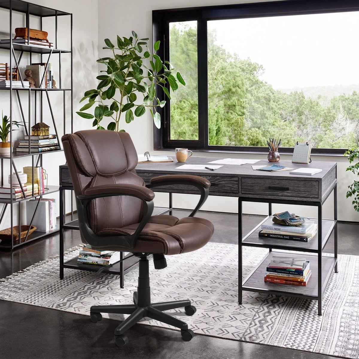 Mid Back Office Chair, Ergonomic Swivel Computer Task Chair for Home Office, Work and Study