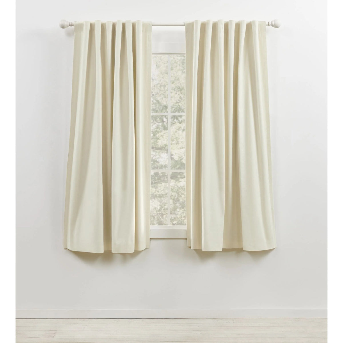 Blackout Single Curtain Panel, Back Tab and Rod Pocket Window Curtain