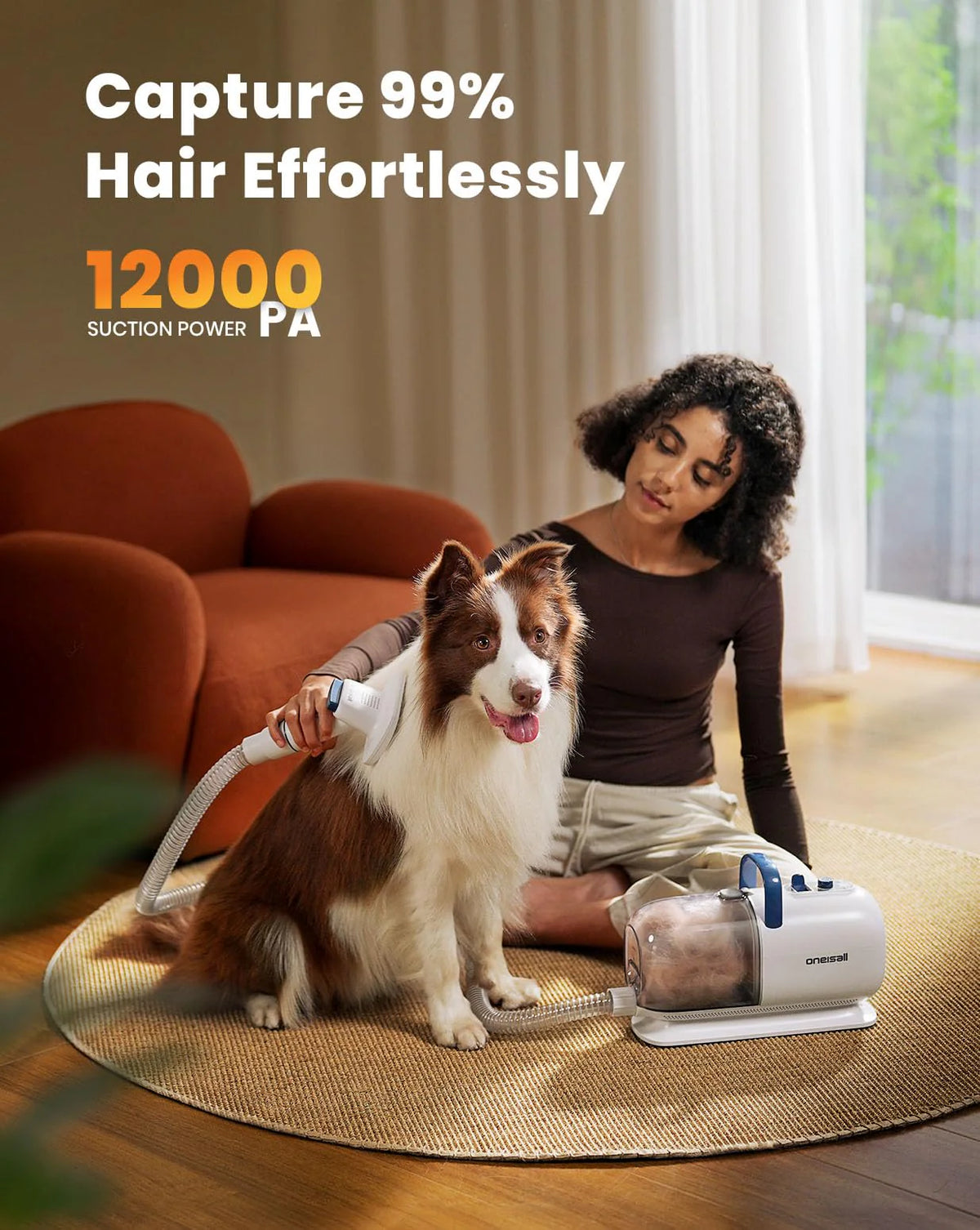 8-in-1 Dog Grooming Vacuum & Dryer, Pet Shedding and Grooming Kit for Hair Removal, Clipping and Drying