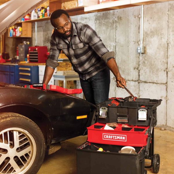 22" Rolling Tool Box �� 1-Drawer Lockable Metal Chest with Wheels