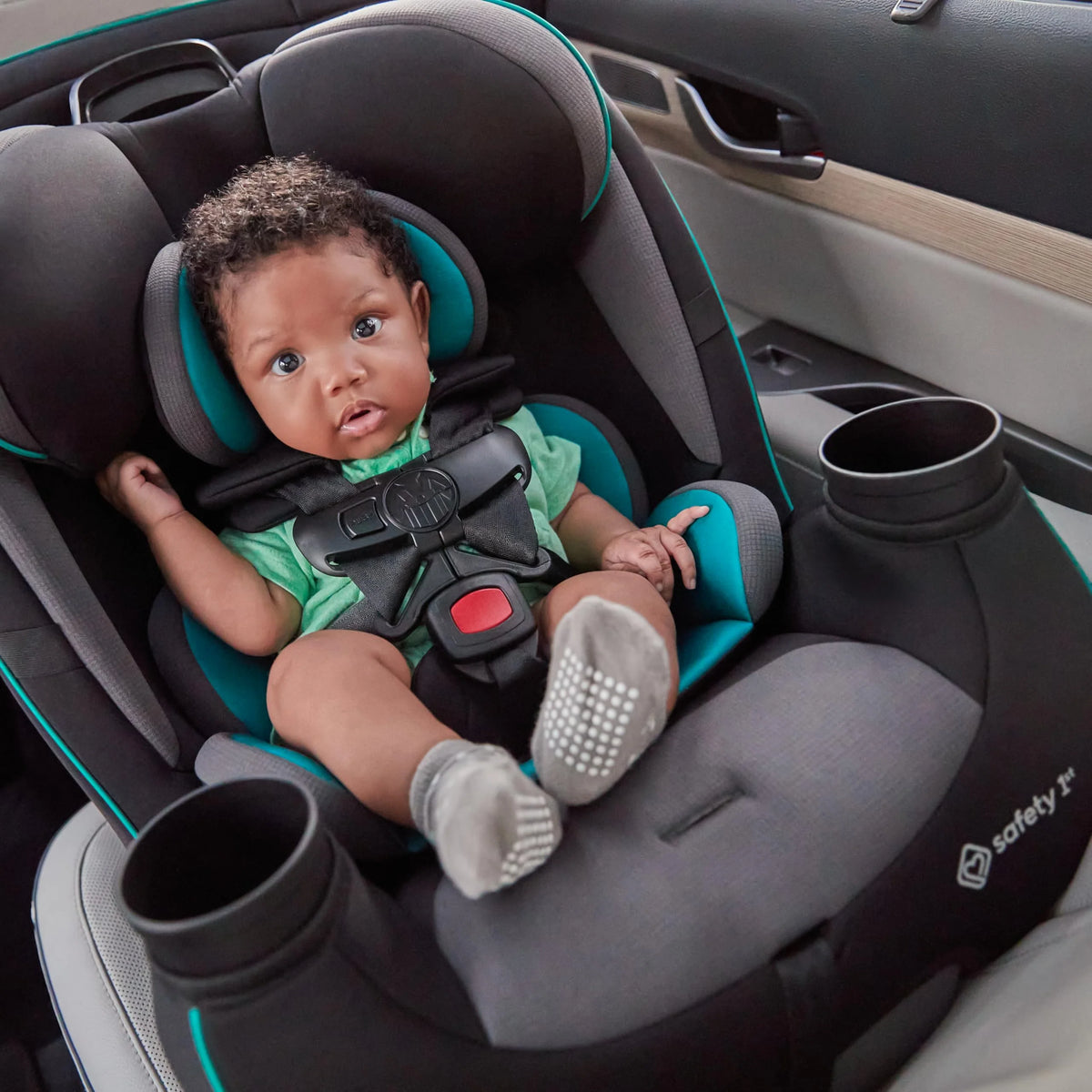 3-in-1 Slim Convertible Car Seat, All-in-One Infant Toddler Booster Seat, Rear & Forward Facing Child Safety Seat, Blue
