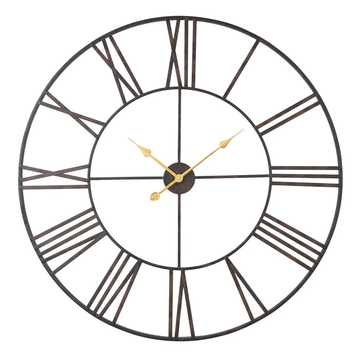 Modern Round Metal Wall Clock, Decorative Circular Hanging Clock for Living Room, Bedroom and Office