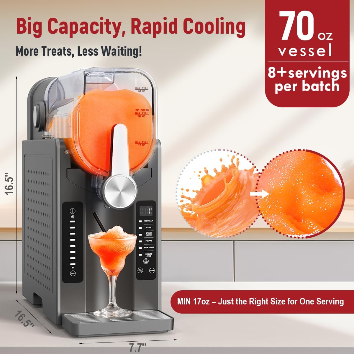 All-In-One Slushie Maker, Frozen Drink Machine for Smoothies, Milkshakes and Ice Cream