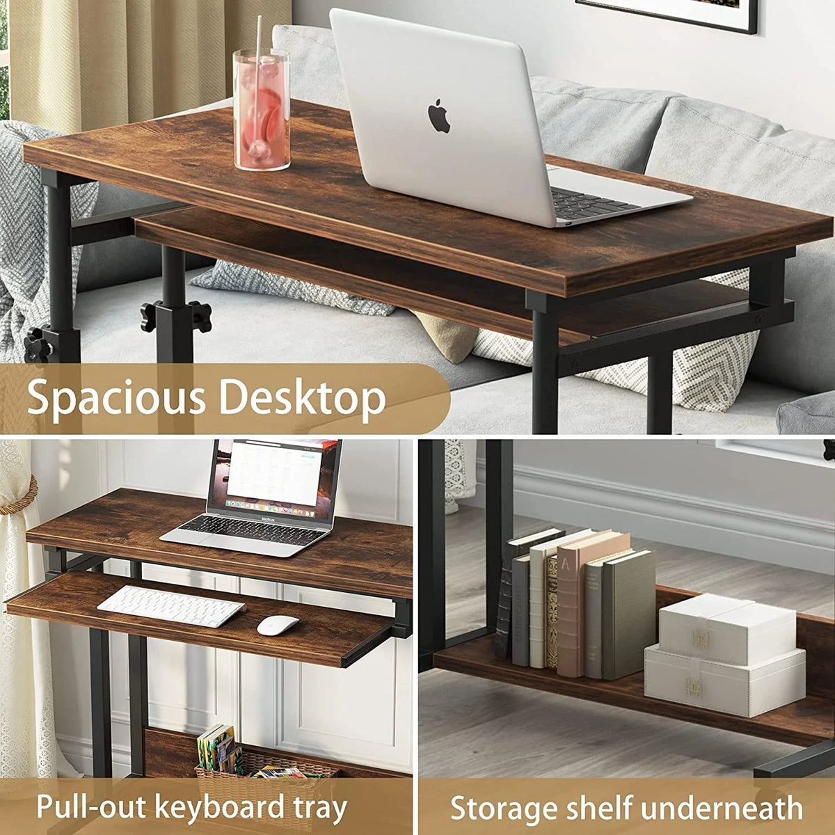 Height Adjustable Laptop Desk, Portable Sofa and Bed Table for Work and Study