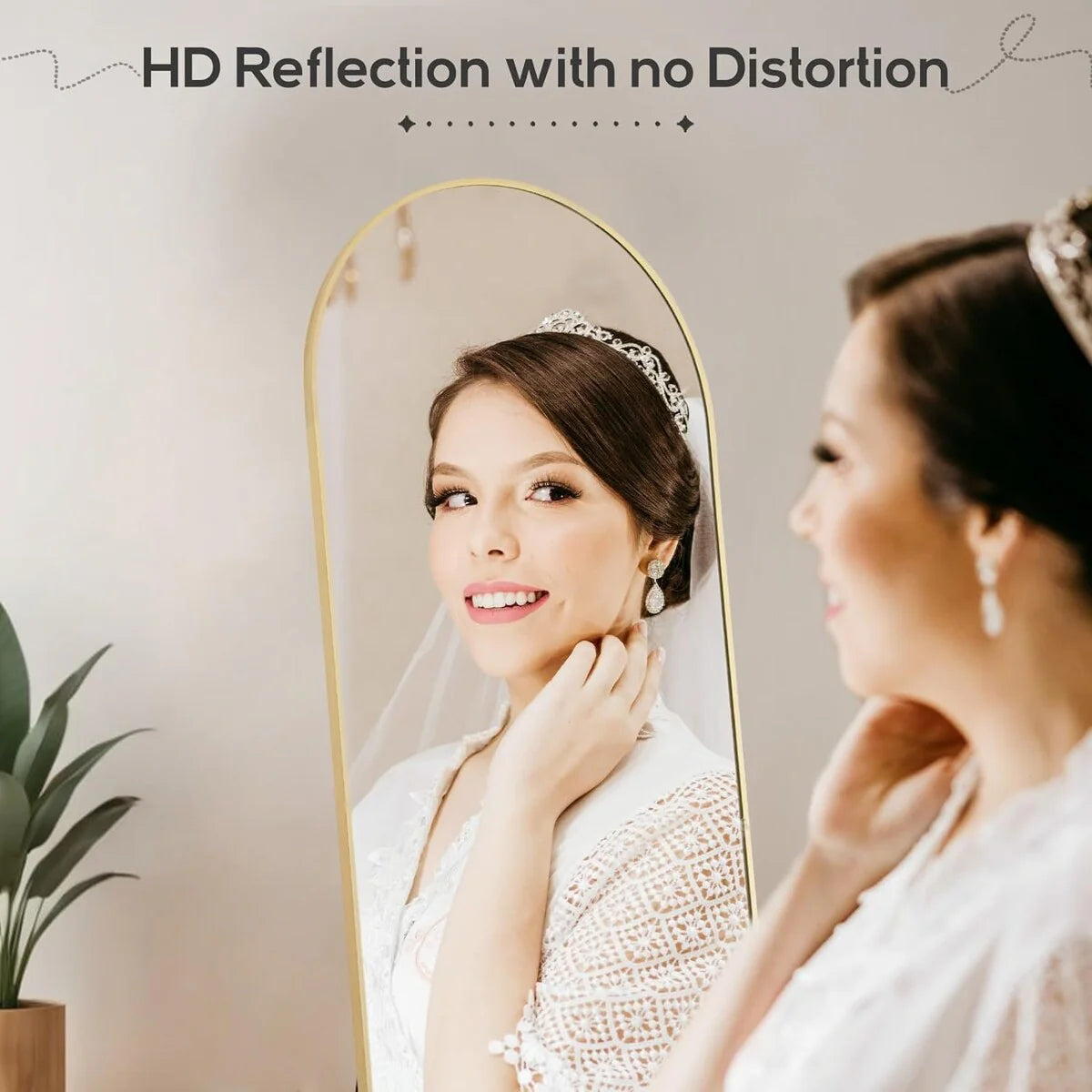 Full Length Mirror with Stand, Aluminum Alloy Frame Full Body Floor Mirror for Bedroom and Cloakroom