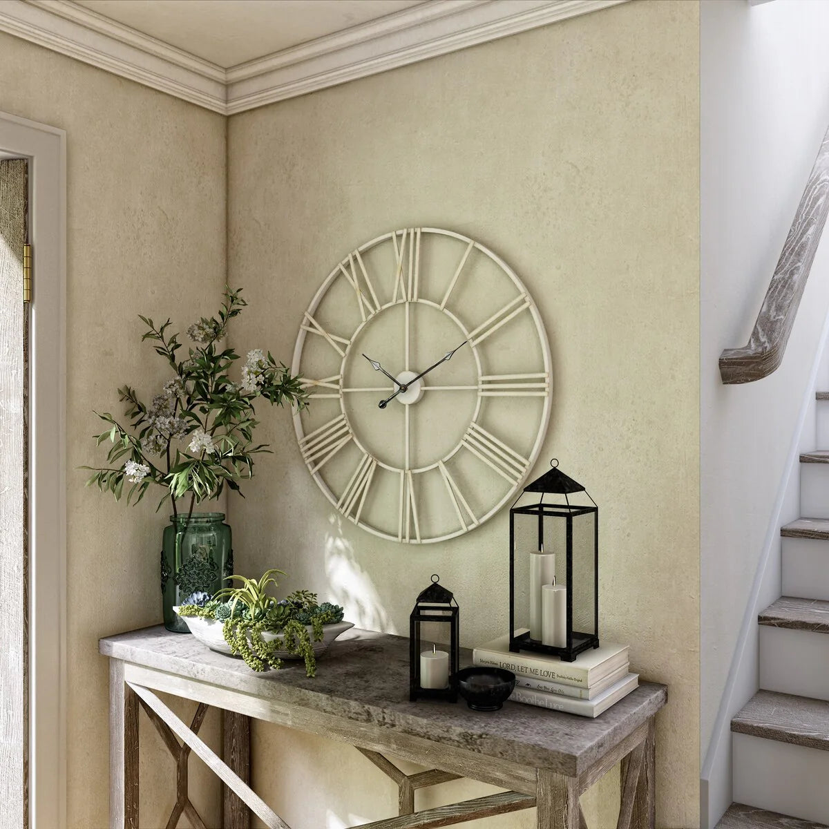 Modern Round Metal Wall Clock, Decorative Circular Hanging Clock for Living Room, Bedroom and Office