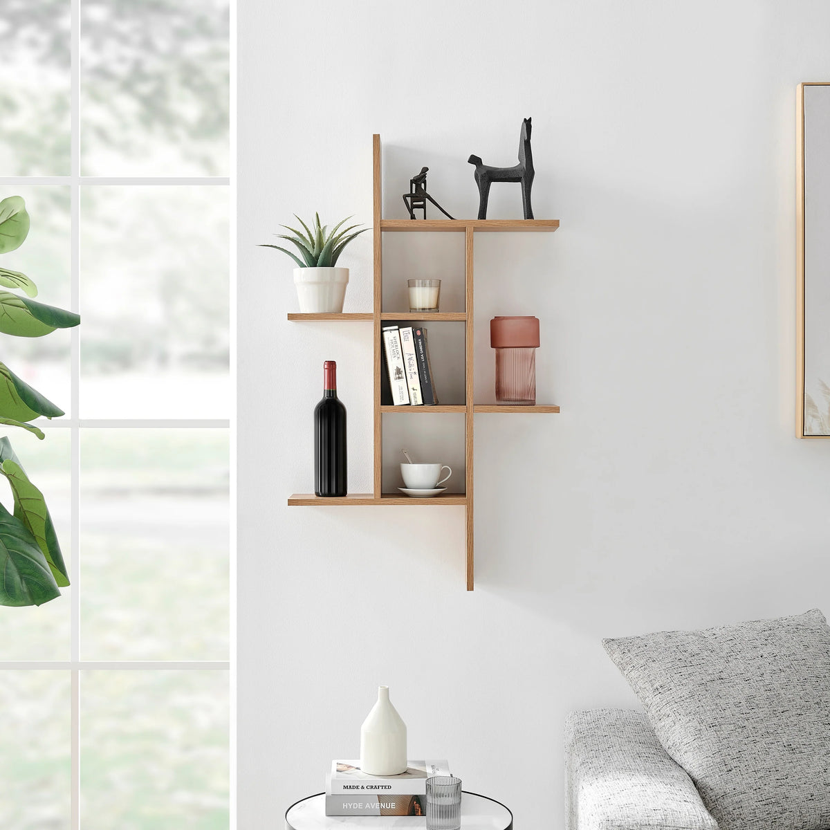 Cantilever Floating Wall Shelf, Modern Decorative Display Shelf for Living Room, Bedroom and Home Storage