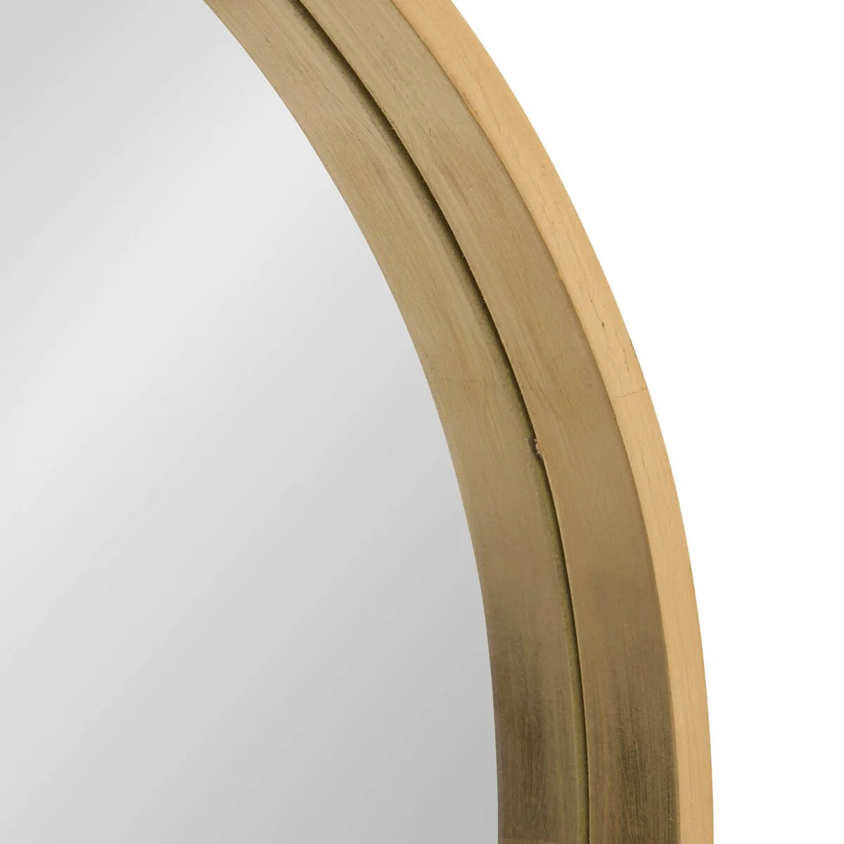 Round Wood Accent Wall Mirror, Modern Decorative Wooden Frame Mirror for Living Room, Bedroom and Entryway