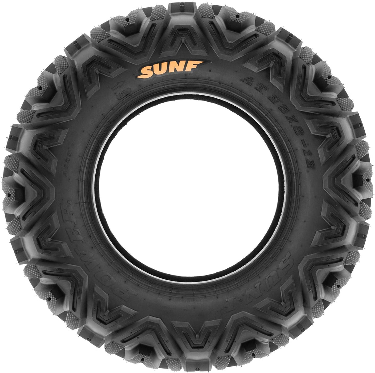 ATV UTV All-Terrain Tires Set of 4, 25X8-12 Front & 25X10-12 Rear Off-Road Replacement Tires