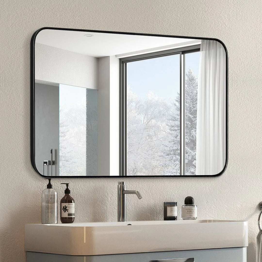 Metal Venetian Wall Mounted Mirror, Decorative Vintage Style Hanging Mirror for Living Room, Bedroom and Entryway