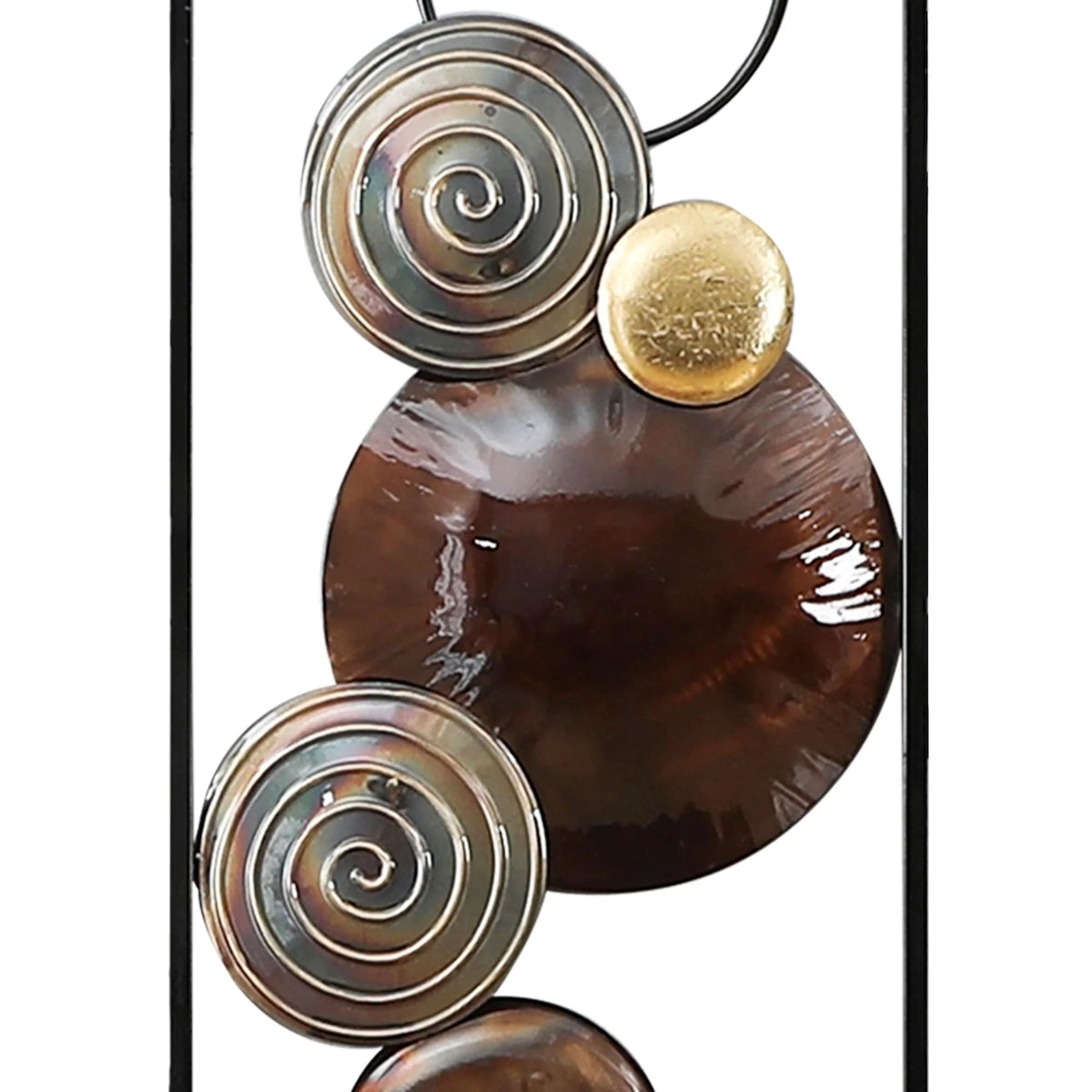 Set of 2 Modern Gold and Brown Metal Wall Decor, Abstract Decorative Wall Art for Living Room, Bedroom and Home Decoration
