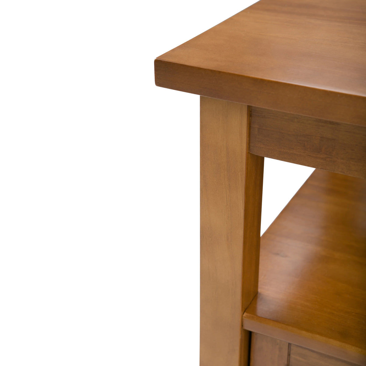 20 Inch Wide Solid Wood Rectangle End Table, Transitional Side Table