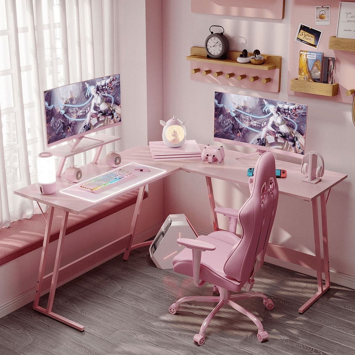 L-Shaped Gaming Desk, Computer Corner Desk and Office Writing Desk for Home