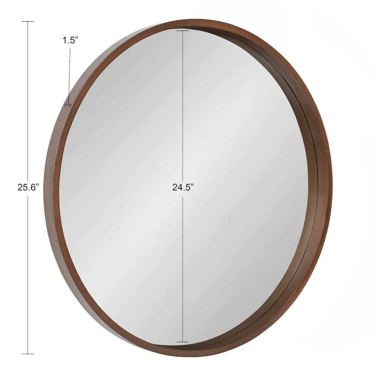Round Wood Accent Wall Mirror, Modern Decorative Wooden Frame Mirror for Living Room, Bedroom and Entryway
