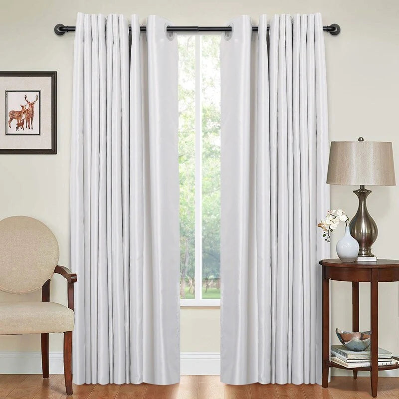 1 Inch Industrial Curtain Rods for Windows, Blackout Wrap-Around Rods, Rustic Matte Black