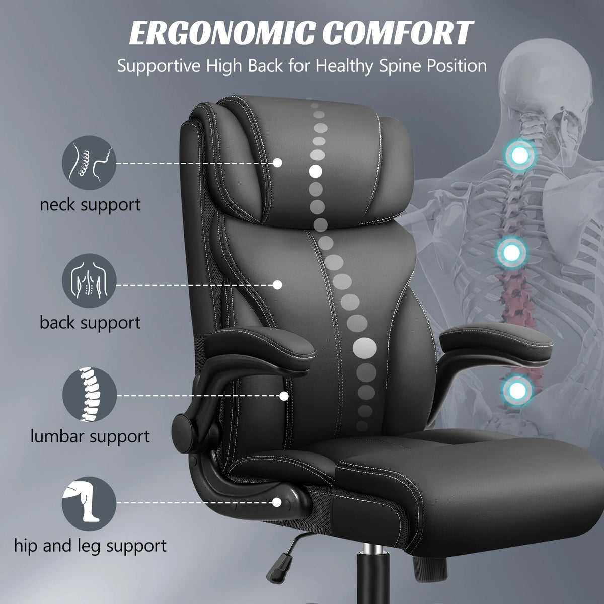 Ergonomic Big and Tall Executive Office Chair, High Back Computer Desk Chair for Home Office and Workspace