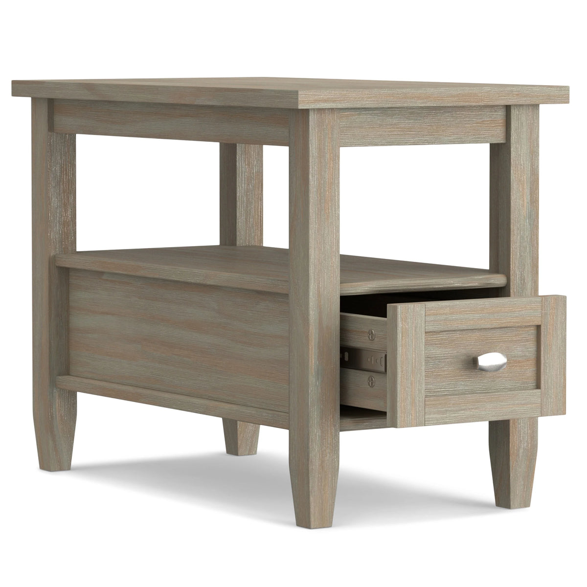 14" Wide Solid Wood Narrow Side Table, Rectangle Transitional Style Accent Table