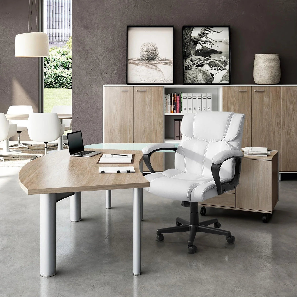 Mid Back Office Chair, Ergonomic Swivel Computer Task Chair for Home Office, Work and Study