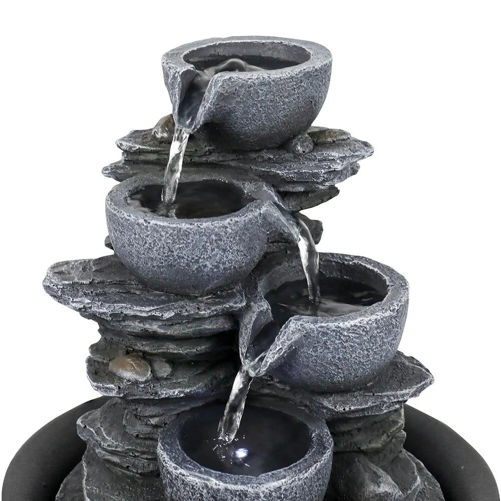 4-Tier Indoor Water Fountain, Relaxing Waterfall Feature for Home, Living Room and Bedroom Decor