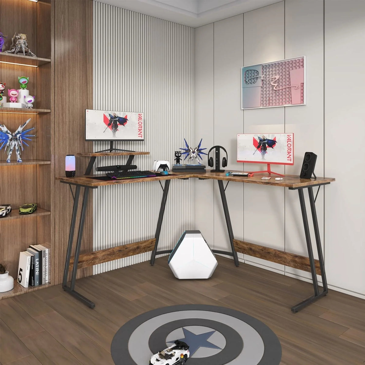 L Shaped Gaming Desk, Corner Computer PC Workstation for Gaming, Home Office and Study