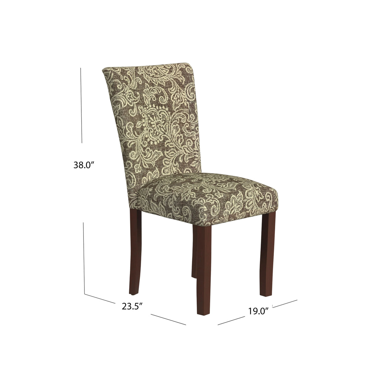 Set of 2 Upholstered Medallion Dining Chairs, Comfortable Parsons Style Chairs for Kitchen and Dining Room