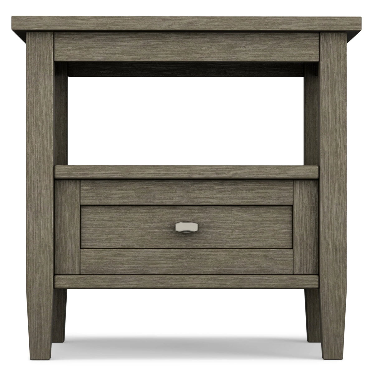 20 Inch Wide Solid Wood Rectangle End Table, Transitional Side Table