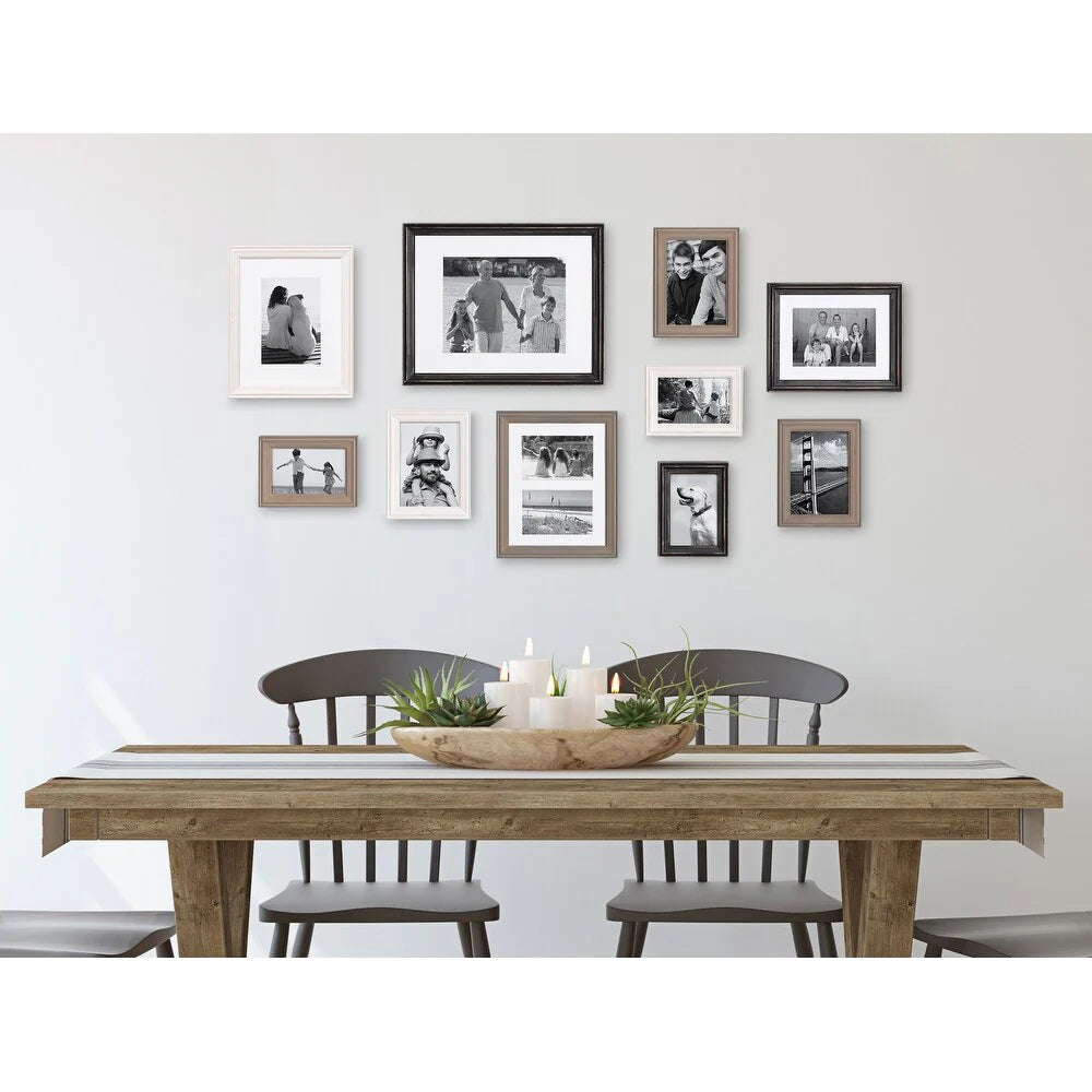 10-Piece Wood Gallery Wall Picture Frame Set, Decorative Photo Display Frames for Living Room, Bedroom and Home Decor