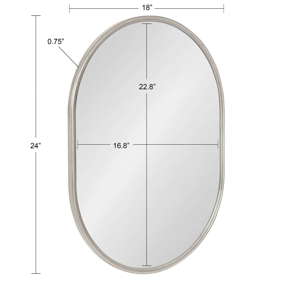 Modern Capsule Framed Wall Mirror, Decorative Oval Accent Mirror for Living Room, Bedroom and Entryway
