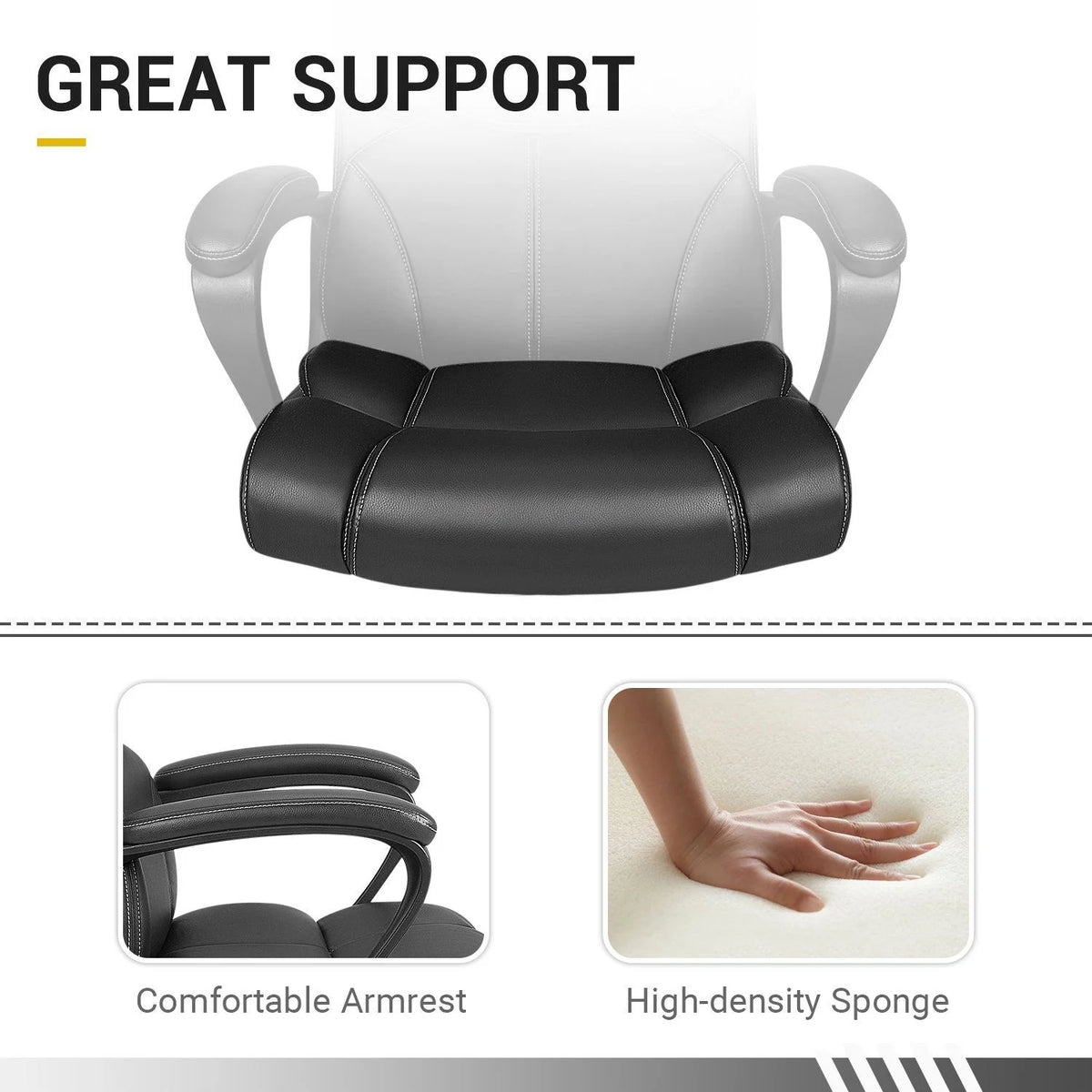 Mid Back Office Chair, Ergonomic Swivel Computer Task Chair for Home Office, Work and Study