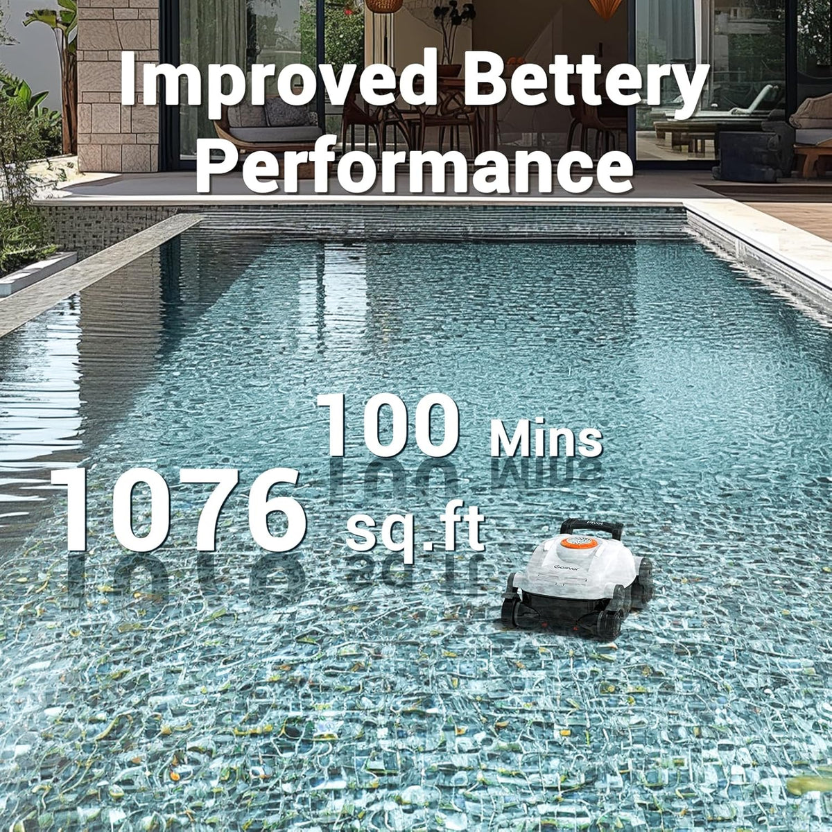Cordless Robotic Pool Cleaner, Automatic Wall Climbing Pool Vacuum for Swimming Pool Cleaning