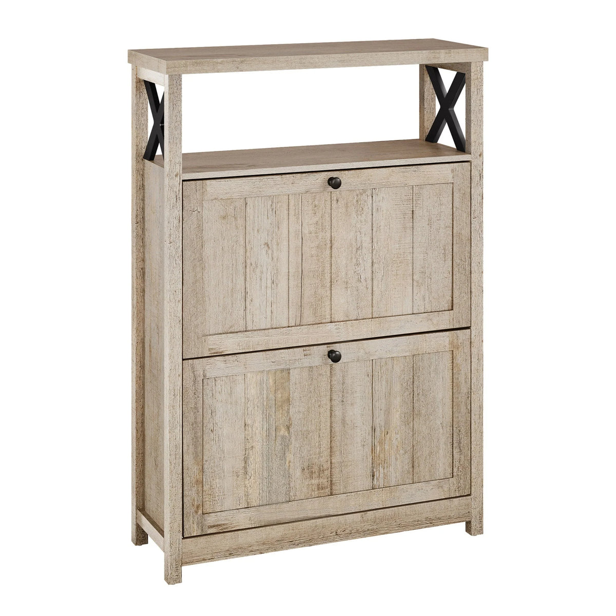 Shoe Storage Cabinet Organizer with 2 Compartments, Entryway and Hallway Shoe Cabinet