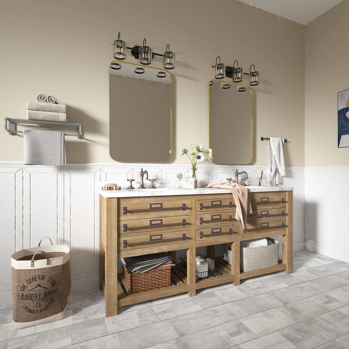 Aluminum Alloy Rounded Corner Vanity Mirror, Modern Wall Mounted Mirror for Bathroom, Bedroom and Home Decor
