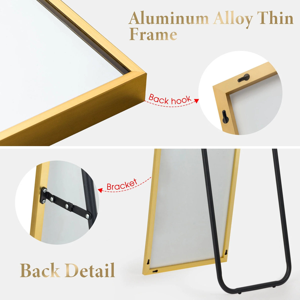 Large Full Length Wall Mounted Mirror, Full Body Dressing Mirror for Bedroom, Entryway and Home Decor