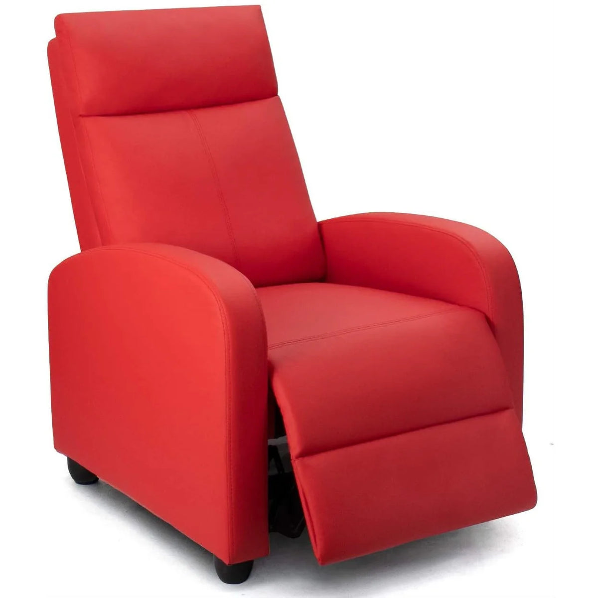 PU Leather Recliner Chair, Single Living Room Sofa Lounge Chair with Reclining Function