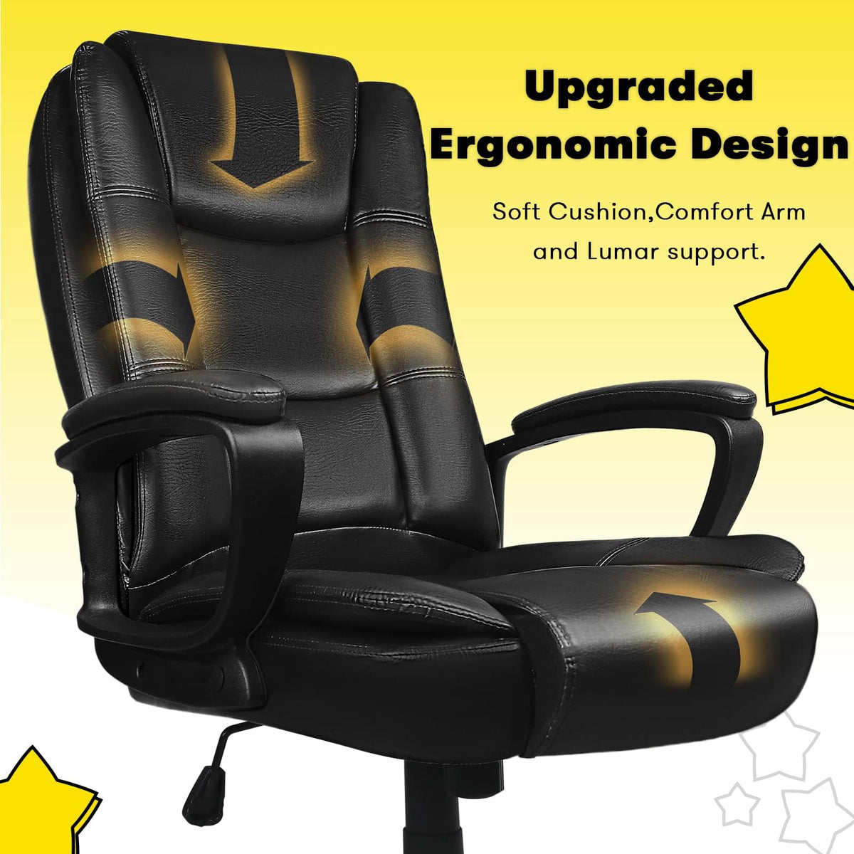 400 LBS Big and Tall Office Chair, Heavy Duty Ergonomic Computer Desk Chair for Home Office and Workspace