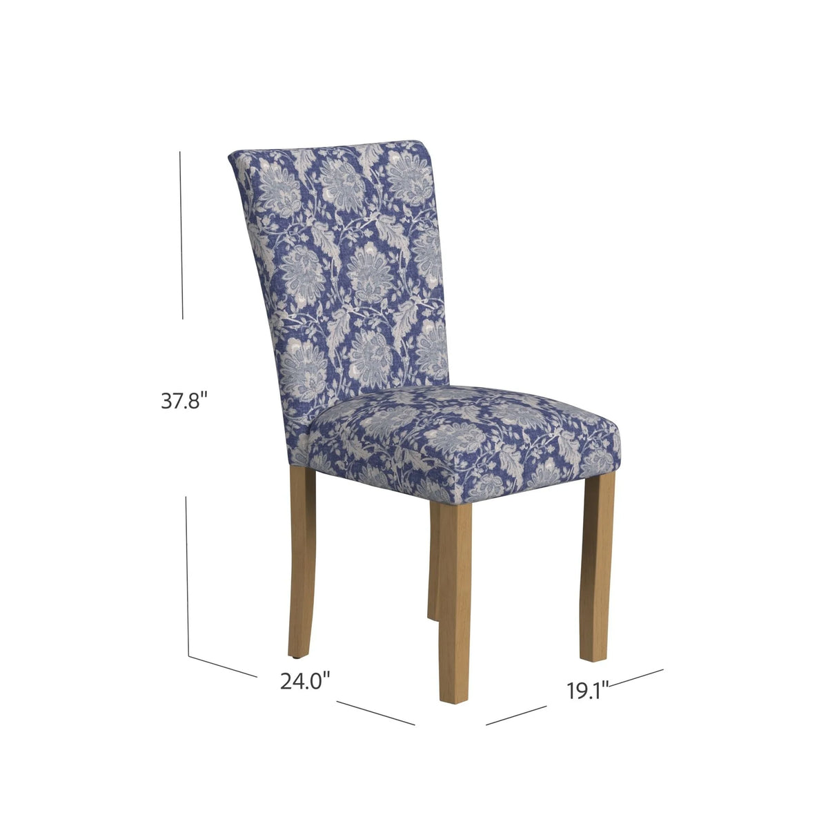 Set of 2 Upholstered Medallion Dining Chairs, Comfortable Parsons Style Chairs for Kitchen and Dining Room