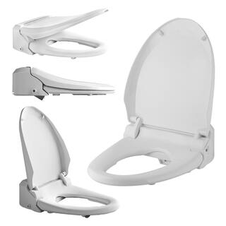 Luxury Electric Bidet Seat for Elongated Toilets, White