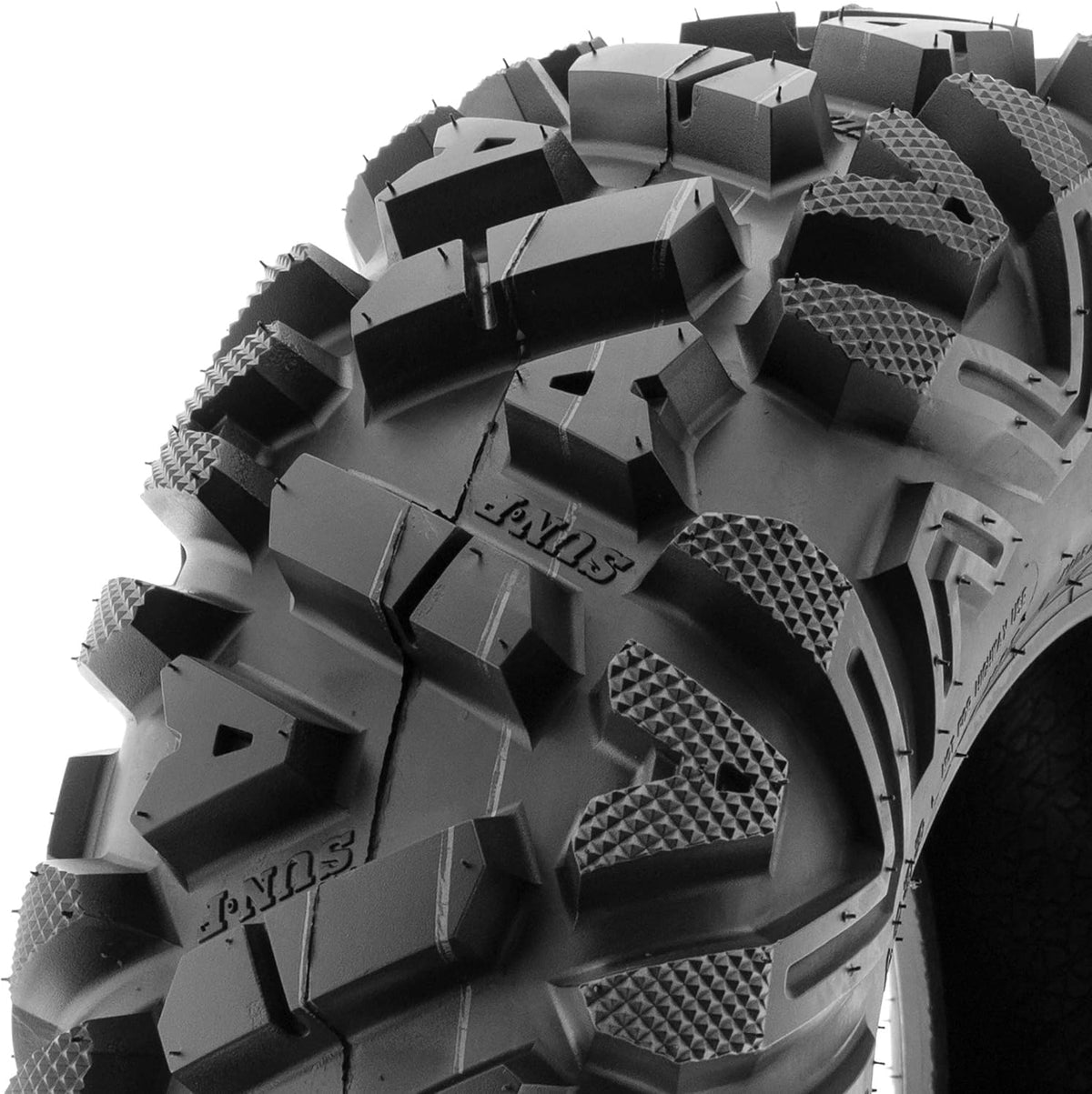 ATV UTV All-Terrain Tires Set of 4, 25X8-12 Front & 25X10-12 Rear Off-Road Replacement Tires