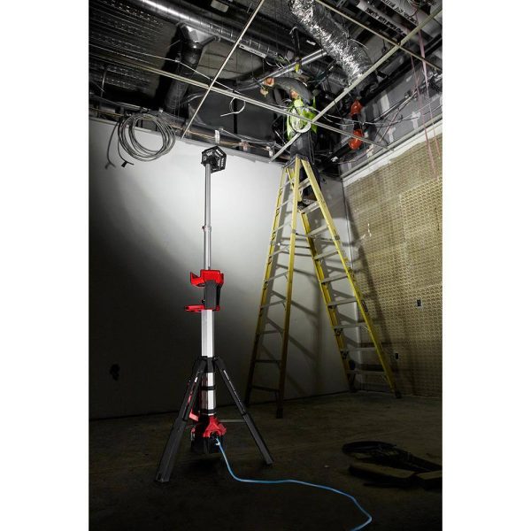 18V Cordless Rocket Tower Light �� Dual Power LED Work Light with 2�6.0Ah Batteries