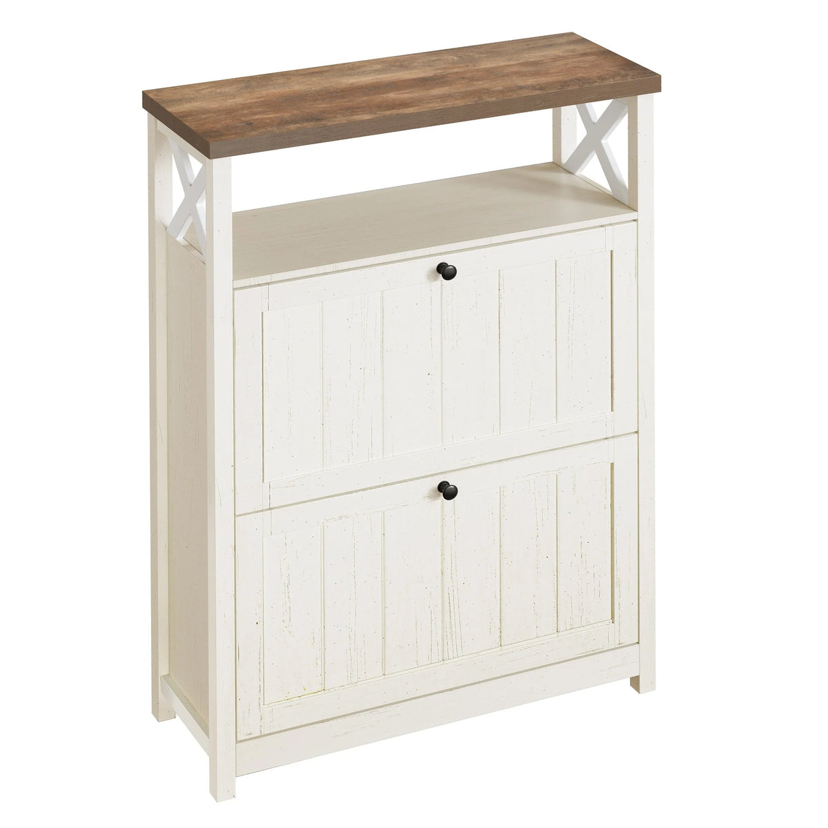 Shoe Storage Cabinet Organizer with 2 Compartments, Entryway and Hallway Shoe Cabinet