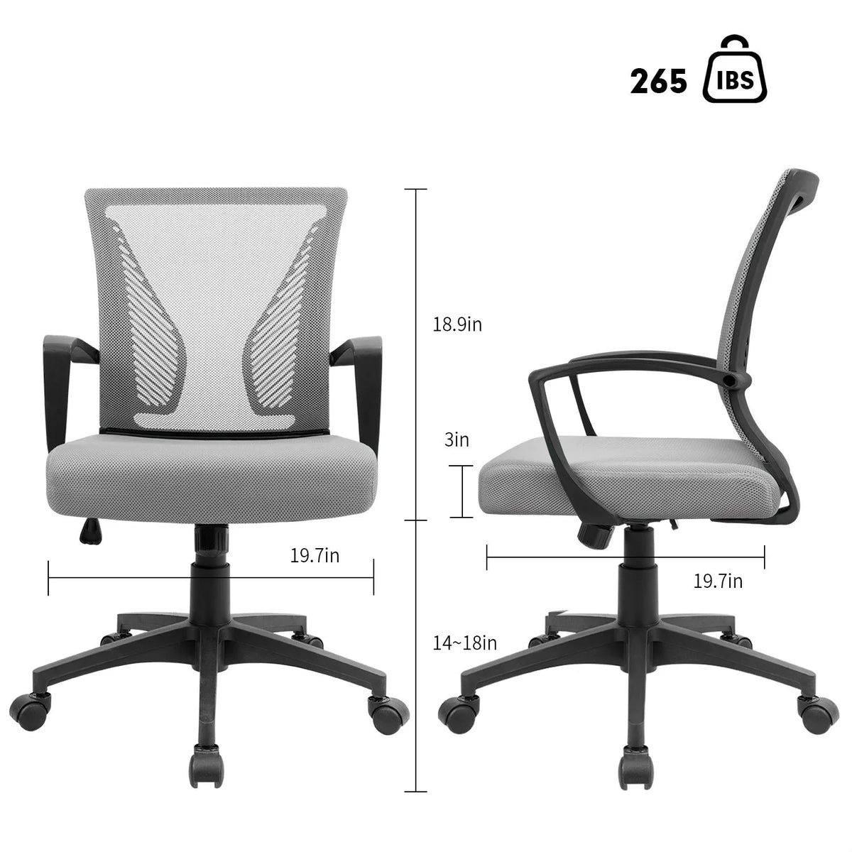 Ergonomic Mesh Office Chair with Lumbar Support, Breathable Computer Desk Chair