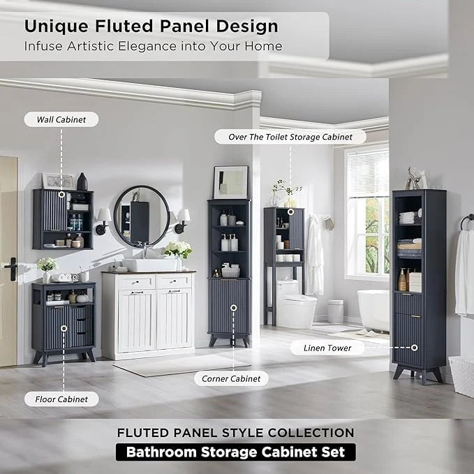 Modern Bathroom Wall Cabinet, Wall Mounted Medicine Storage Organizer with Shelves for Home Organization